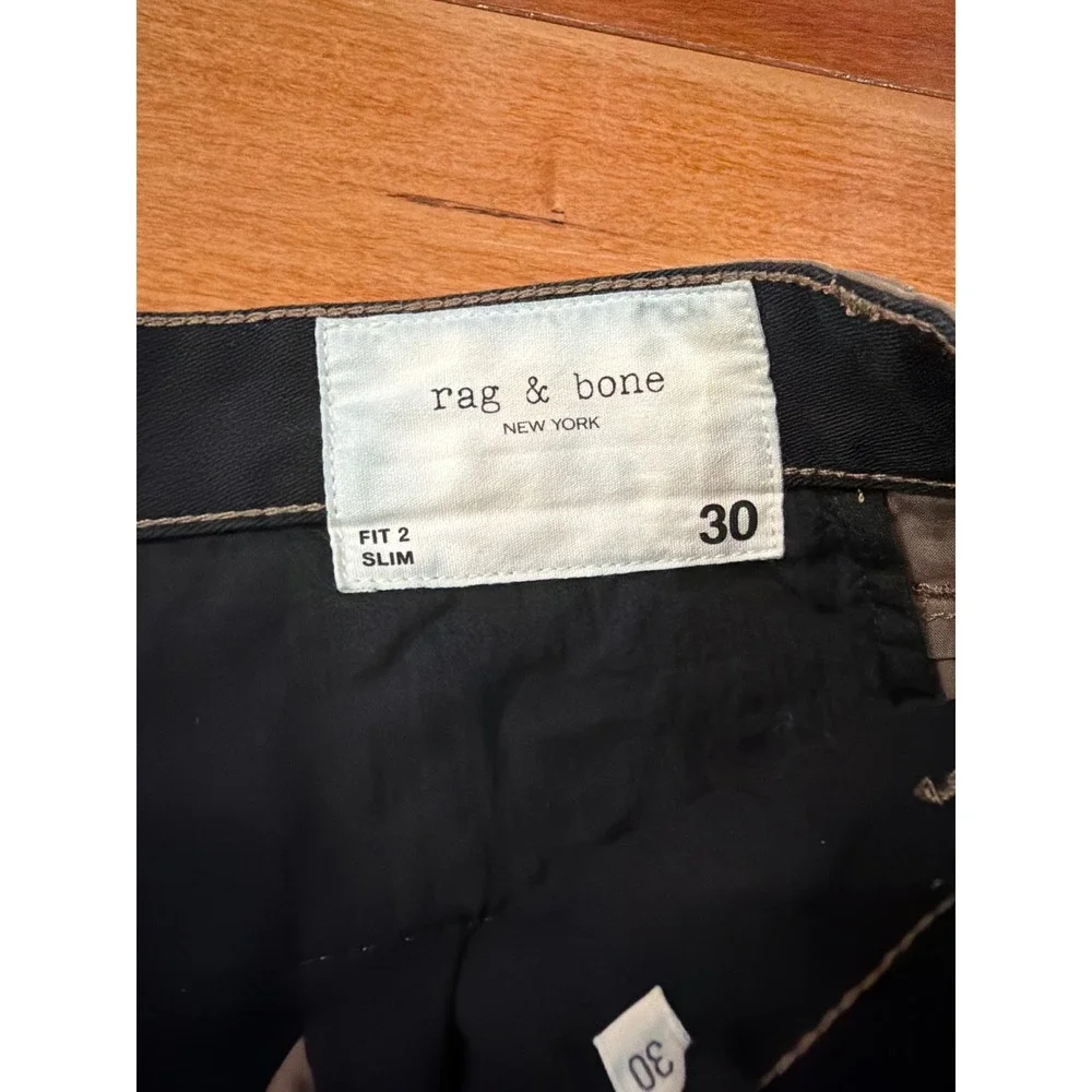 Rag & Bone Fit 2 Slim Pants Mens Gray Chino Cotton Nylon Stretch 30